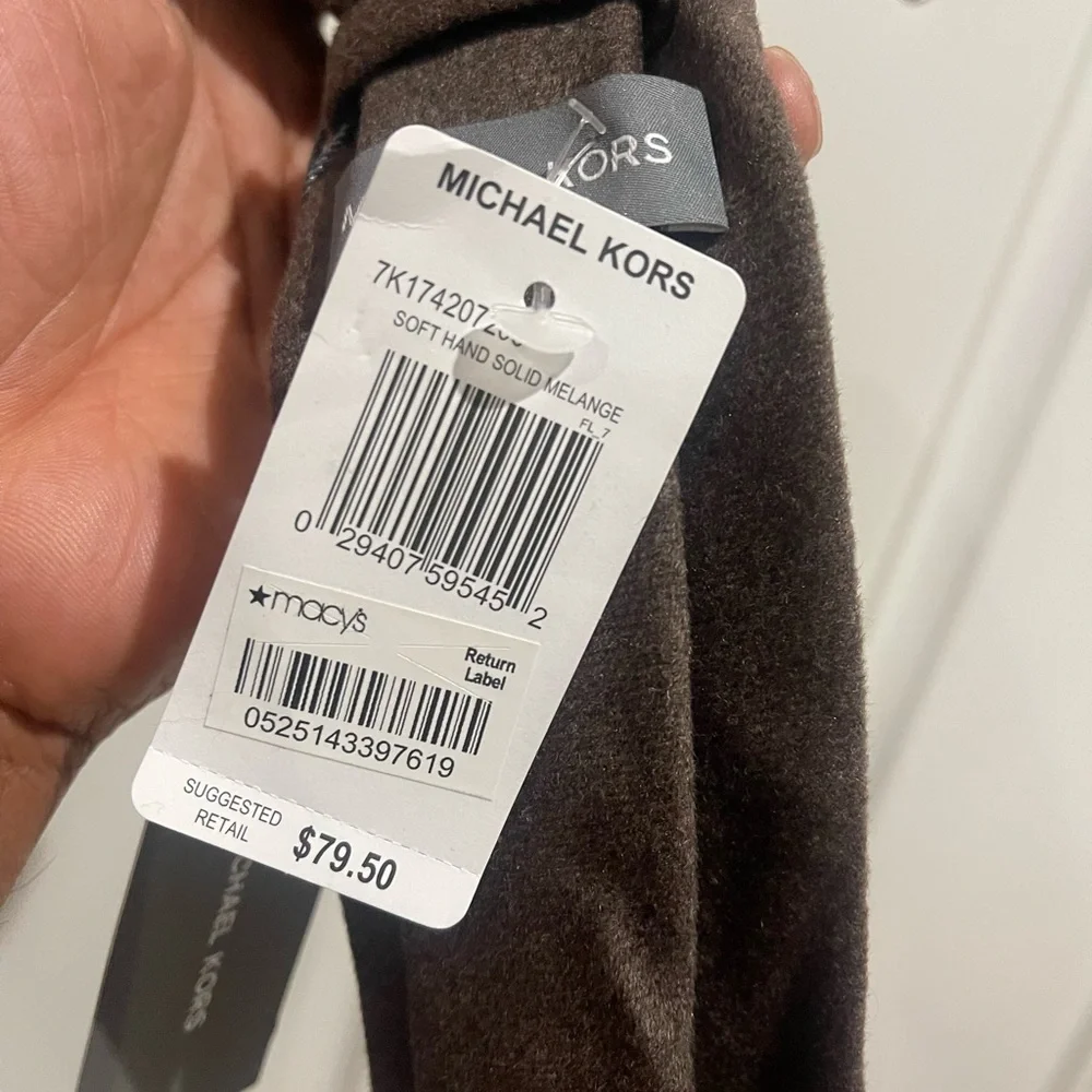 NWT Michael Kors Brown Solid Wool-Blend Necktie Sz OS - Picture 11 of 12